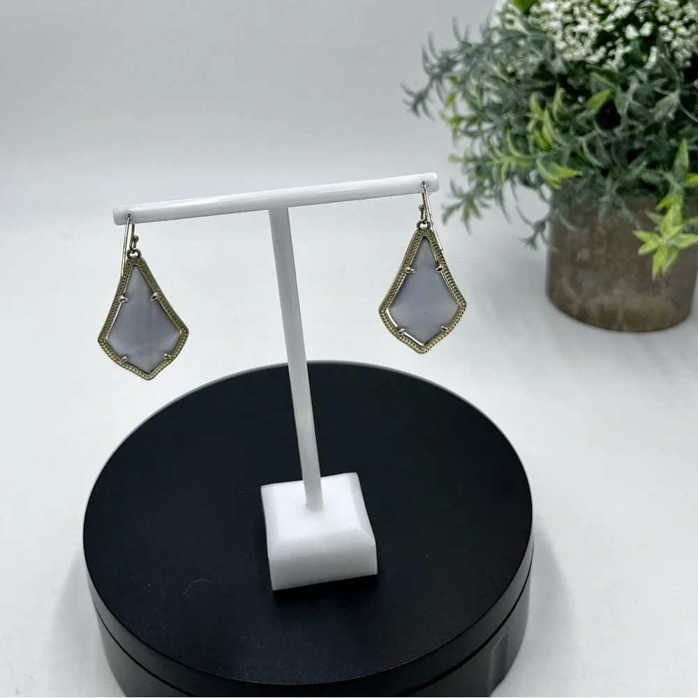 Kendra Scott Alex Slate‎ Cat’s Eye 14K Gold Plated French Wire Earrings